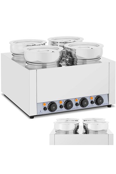 Royal Catering Bemar elektryczny podgrzewacz stacja do zupy fondue czekolady 2000 W 4 x 7 l