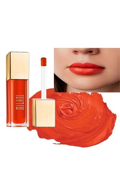 MILANI Amore Matte Lip Crème 21 Flame 6 g – Long-Lasting Full Coverage Matte Liquid Lipstick