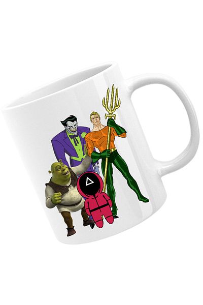 OEM Cana Aquaman Squid Games Shrek Joker Comics Batman Marvel, alba, 330 ml