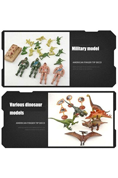 Yelajoy Dinosaur Toy,World Scene Playmat with Soldier Model,Carpet Game Set for Kids