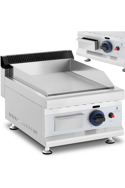 Royal Catering Grill gazowy pojedynczy gładki nastawny na gaz ziemny 0,02 bar 35 x 40 cm 3100 W
