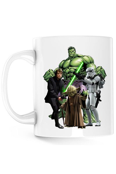 OEM Cana Star Wars Luke Skywalker Incredible Hulk Jedi Yoda, alba, 330 ml