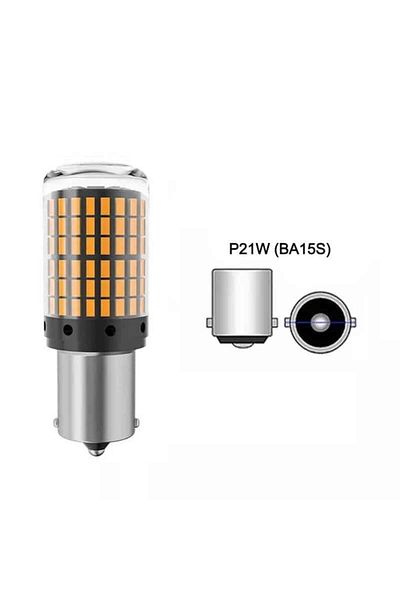 BGRJ Automotive Set of 2 LED bulbs P21W yellow light BG144, 6500k, BA15S