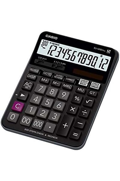 Casio DJ-120D Plus 300 Steps Check and Correct Desktop Calculator with Bigger Screen/Keys (12 Digit)