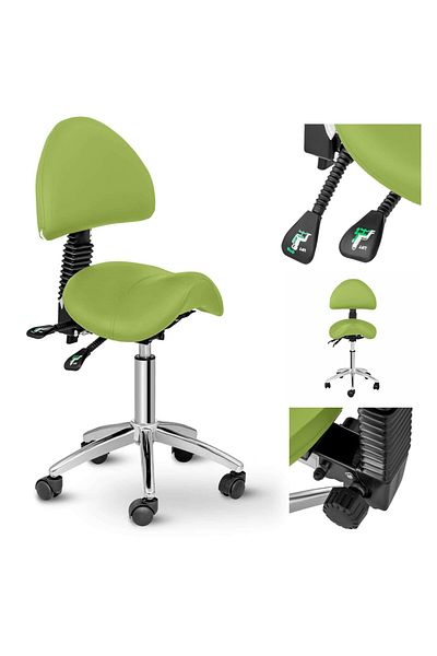 Physa Scaun cosmetic BERLIN cu spătar rotativ reglabil - verde