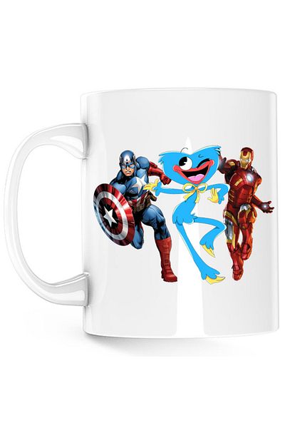 OEM Cana Huggy Wuggy Captain America Ironman Funny Team Scary, alba, 330 ml