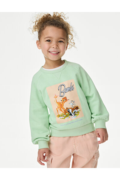 Marks & Spencer Pamuk Karışımlı Bambi™ Sweatshirt (12 Ay–8 Yaş)