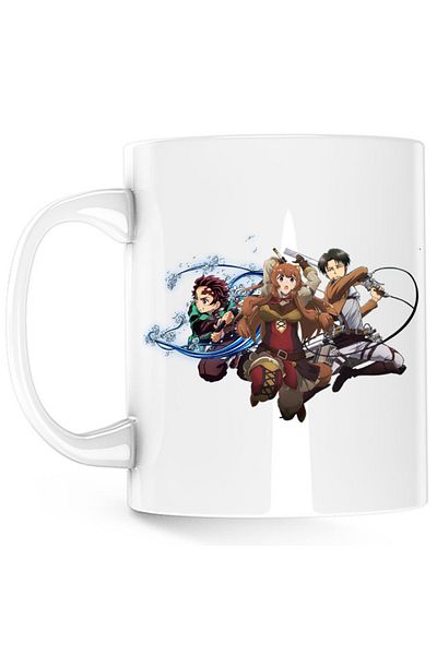 OEM Cana Rising of the Shield Hero Tanjirou Kimetsu no Yaiba Levi Attack on Titan, alba, 330 ml