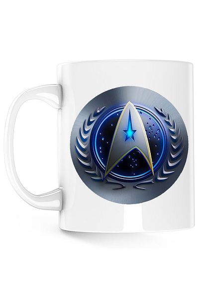 OEM Cana Star Trek Starfleet United Federation Planets Emblem, alba, 330 ml