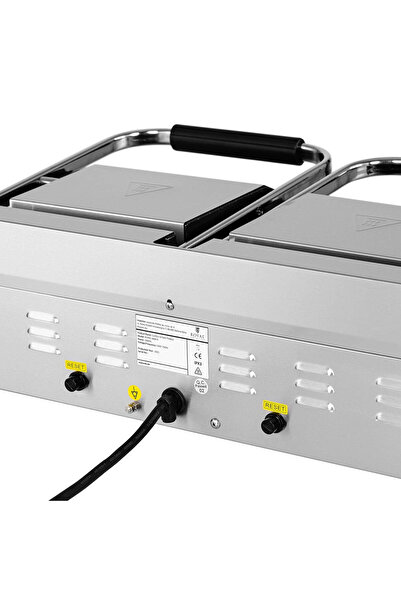 Royal Catering Grill kontaktowy elektryczny gładki podwójny 48 x 23 cm 3600 W
