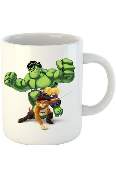 OEM Cana Shrek Puss In The Boots Hulk Marvel DC Cat, alba, 330 ml