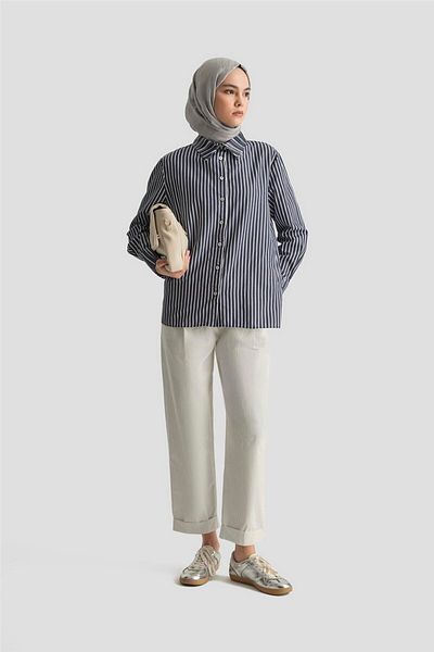 Armine Elastic Waist Cotton Trousers 25Y2808 White