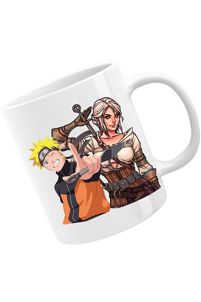 OEM Cana The Witcher Ciri Naruto Shippuden Anime Desene, alba, 330ml