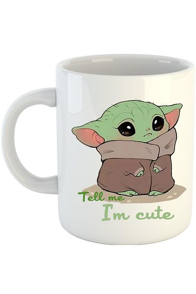 OEM Cana Baby Yoda Angry Cute Mondorian, alba, 330 ml