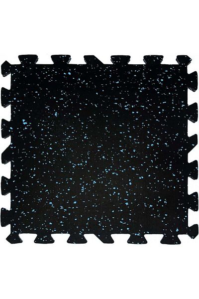 Nisorpa Set of 6 interlocking mats, rubber, black/blue, 48.5 x 48.5 cm