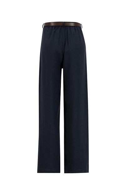 Armine Belted Palazzo Trousers 25Y2810 Navy Blue