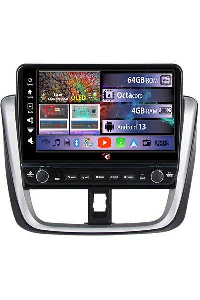 navi-it Dedicated navigation Vios 2016-2018 with rotary buttons model 2024, 10 Inch, 4GB RAM 64GB ROM, Quadcore