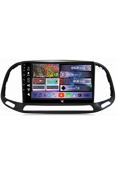 navi-it Navigatie dedicata Fiat Doblo 2015, 4GB RAM 64GB ROM, Octacore, Android 13, Display QLED 9", DSP, Ca