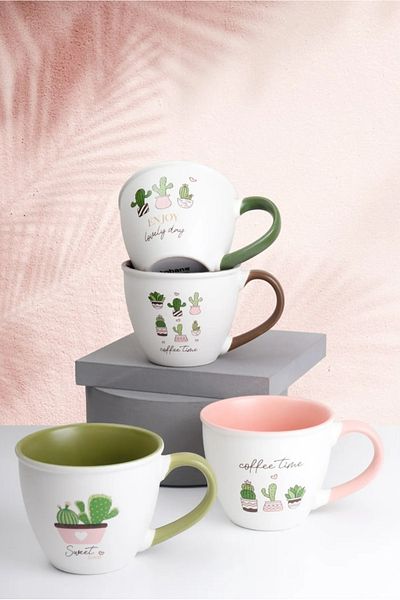 HOMENIVA 1 Cactus Porcelain Mug - Porcelain Mug