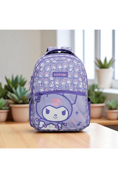 GENC DIJITAL BASKI Kuromi 2025 Year Original New Season School Bag Set (5 Pieces)