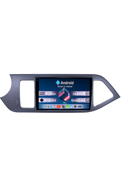 navi-it Navigatie dedicata Kia Morning Picanto 2011-2017, Black, 4GB RAM 64GB ROM, Quad Core, Display 9" QLE
