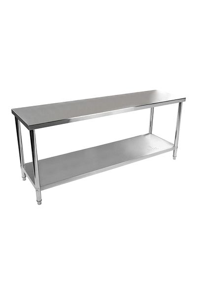 Royal Catering Stół blat roboczy gastronomiczny stalowy centralny z półką 200x60cm
