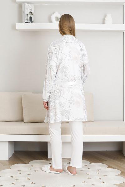 ERDENİZ TEKSTİL Patterned Maternity Pajamas and Dress Set / Cotton-Viscose Fabric / Adjustable Waist