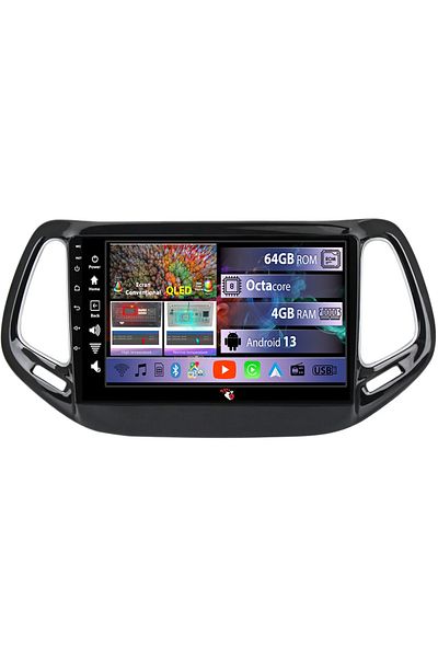 navi-it Navigatie dedicata Jeep Compass 2016-2018, 4 GB RAM 64 ROM, Android 13, Display QLED, 10", DSP, Carp