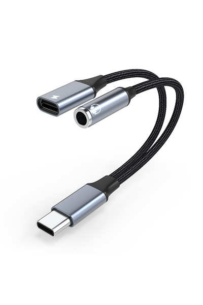 silabor 2 İn 1 Çok İşlevli Tpye-c 3,5 mm Kulaklık Adaptörü Şarj Portu Cep Tel...