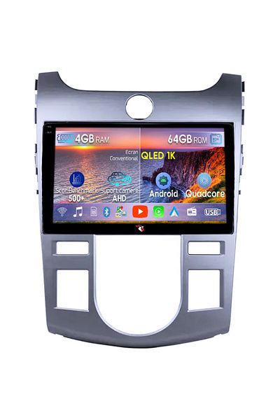 navi-it Navigatie dedicata Kia Forte Cerato 2008-2013, Black, 4GB RAM 64GB ROM, Octacore, Android 14, Displa