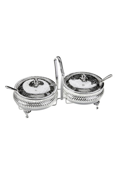 ROY KING Queen Anne Qa 6 2'li Kaşıklı Kapaklı Sosluk Gümüş 25*12*15 Cm