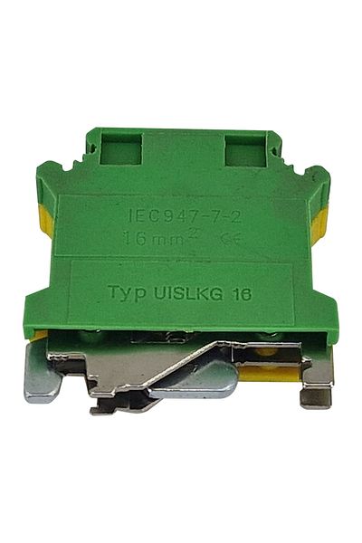 flores Rail-mounting string clamp, yellow/green, 16 mm², 10 pcs / set