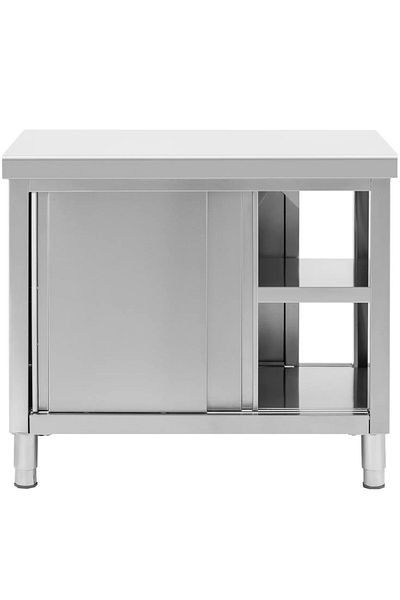 Royal Catering Stół blat roboczy centralny z szafką przelotową STAL 100 x 60 cm