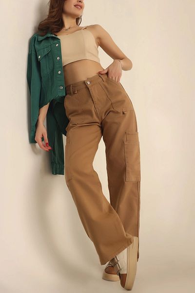 My Blog Camel Cargo Jeans with Pockets