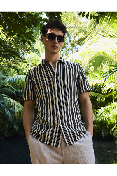 Marks & Spencer Regular Fit Pamuk Karışımlı Çizgili Gömlek