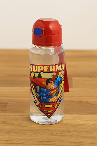 Alper Banyo Superman Desenli Mono Pipetli Çocuk Su Matarası - 500 ml Sızdırma...