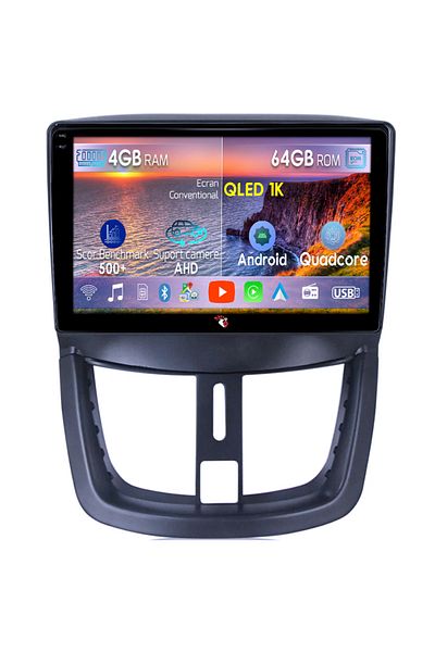 navi-it Navigatie dedicata Peugeot 207 2006-2015, 4GB RAM 64GB ROM, Octacore, Android 14, Display QLED 1K 9"