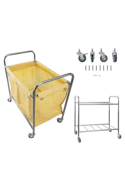 Royal Catering Cărucior de rufe din oțel inoxidabil 250L