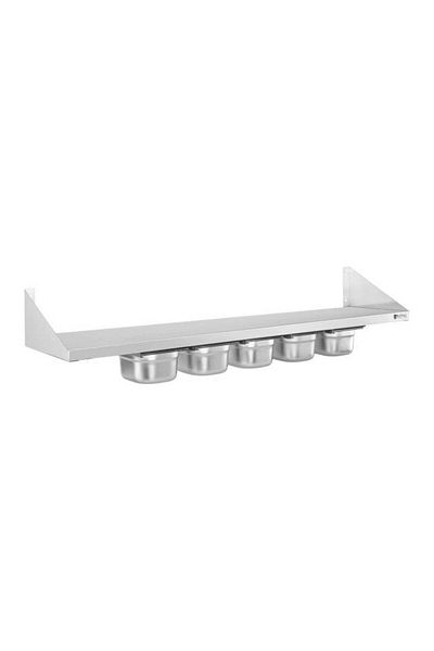 Royal Catering Raft de perete suspendat pe console din oțel inoxidabil cu recipiente GN1/6