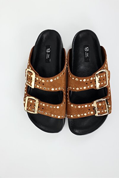 5in1Canpolat Honey Suede Trock Slippers 25225