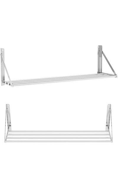 Royal Catering Raft de perete pliabil din oțel inoxidabil până la 40 kg 120 x 30 cm