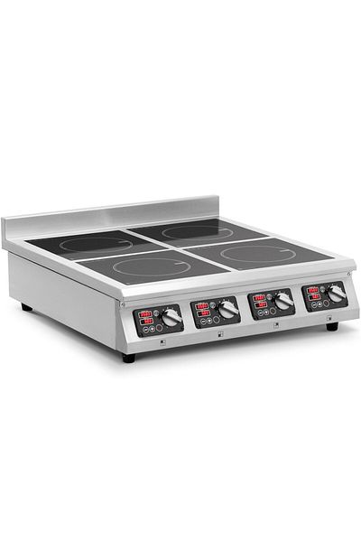 Royal Catering Kuchnia indukcyjna 4 palnikowa nastawna timer 400 V 4 x 3500 W