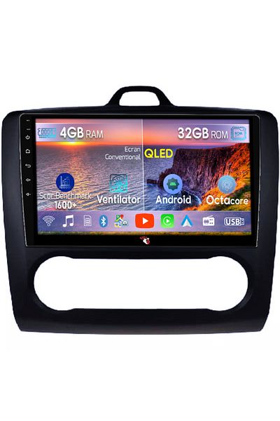 navi-it Dedicated navigation Focus 2004-2011 Automatic Climate, Black, 4GB RAM 32GB ROM, Octacore, Android 14, D