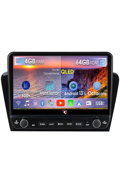 navi-it Dedicated navigation Superb 2008-2015 with rotary buttons model 2024, 4 GB RAM 64 ROM, Quadcore, Andro