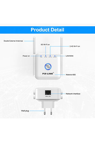 Yelajoy WiFi Extender Signal Booster-WiFi Booster 1200Mbps Dual Band 360 Full Coverage,with Ethernet Port
