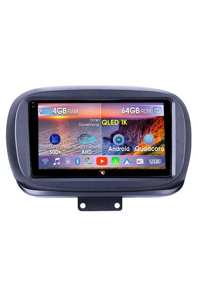 navi-it Navigatie dedicata Fiat 500X 2014-2019, 4GB RAM 64GB ROM, Octacore, Android 14, Display QLED 1K 9",