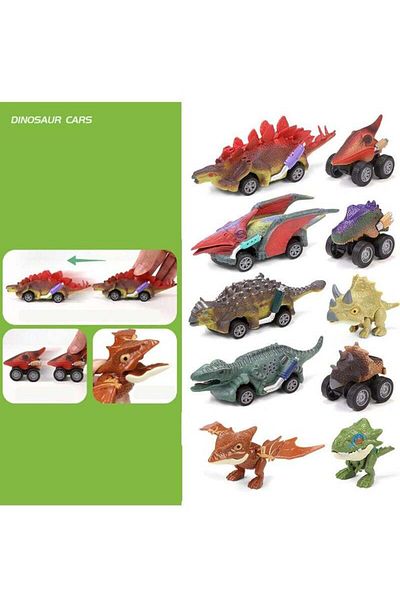 COOYA Dinosaur Toy, 10 Piece Finger Backwheel Set, Interactive Simulation Model for Kids