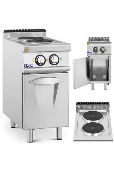 Royal Catering Kuchnia elektryczna wolnostojąca z szafką 2 pola grzewcze 5.2 kW 400 V
