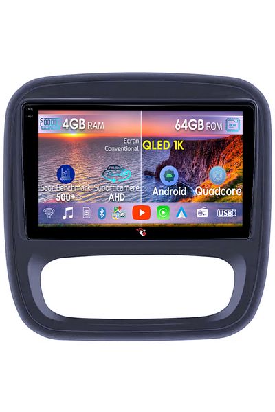 navi-it Navigatie dedicata Renault Trafic 2014-2018, 4GB RAM 64GB ROM, Octacore, Android 14, Display QLED 1K