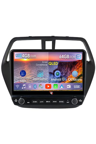 navi-it Dedicated navigation S-cross 2012-2016 with rotary buttons model 2024, 4 GB RAM 64 ROM, Quadcore, Andr